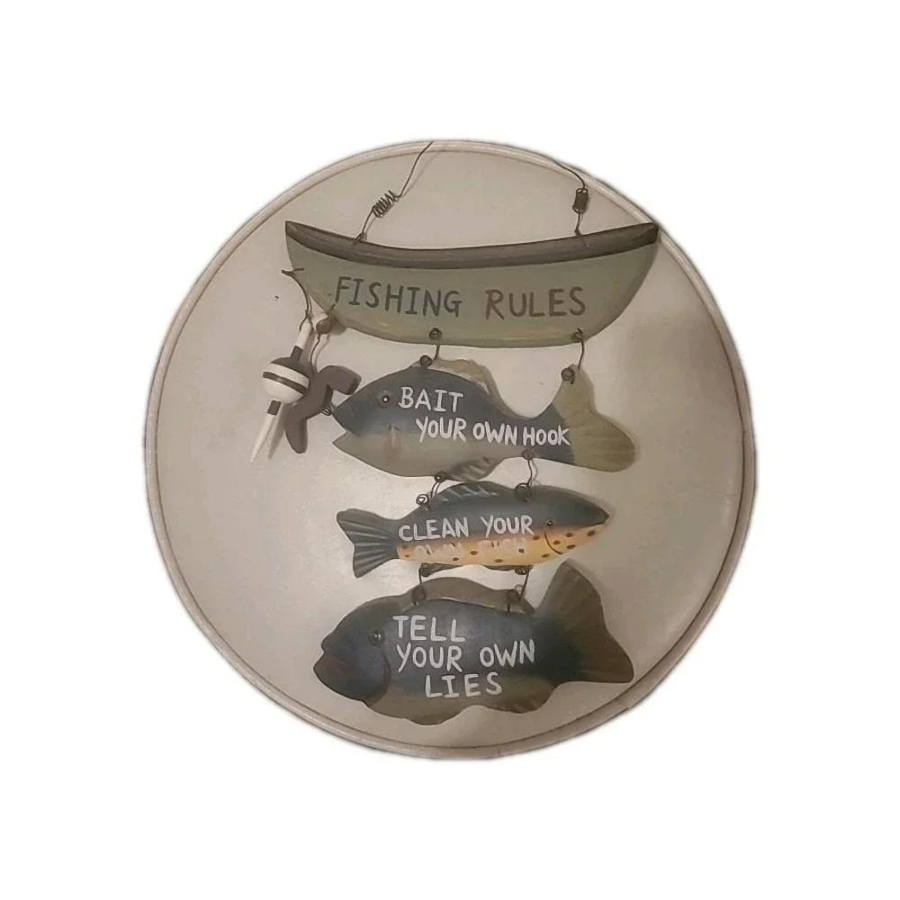 Fishing Rules Wood Sign 12